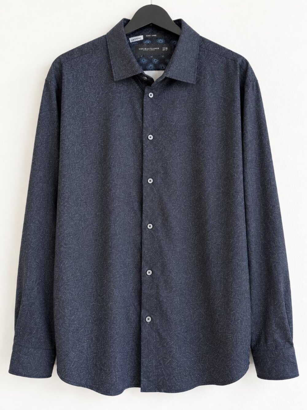 Denim & Flower Ricky Singh Navy Tech Stretch Performance Button Up Shirt XXL